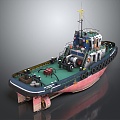 Modern Boat Digging Boat Gold Rush Boat 3d model