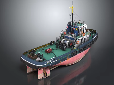 3D Model Of Tugboat With Deck Equipment And Colorful Hull 3d model 3D Model Of Tugboat With Deck Equipment And Colorful Hull 3d model