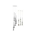 Modern Silver And Gold Metal Chandeliers With Multiple Pendant Designs For Interior