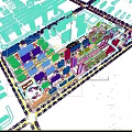 Urban Aerial View Planning With Residential Buildings Green Spaces And Road Networks