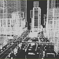 New York Times Square City Street High-rise Building Neon Light Billboard Modern Architecture 3d model