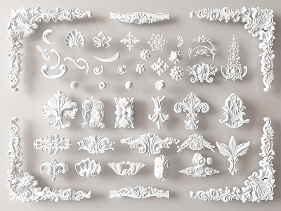 European-style carved 3d model