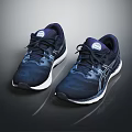 Comfortable Dark Blue Running Shoes Featuring Mesh Upper White Sole and Lightweight Athletic Design 3d model