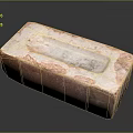 Red Brick Block With Textured Surface Rectangular Form And Central Groove 3d model