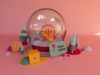 Modern ornaments Mid-Autumn theme 3d model