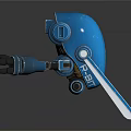 Blue Robot 3D Model Featuring Mechanical Arms And Metallic Body Design 3d model