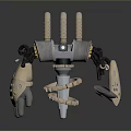 Game Movie Robot Character With Mechanical Design And Metallic Gear Structures