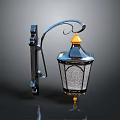 Vintage Style Wall Lamp With Metal Bracket Glass Shade And Yellow Top