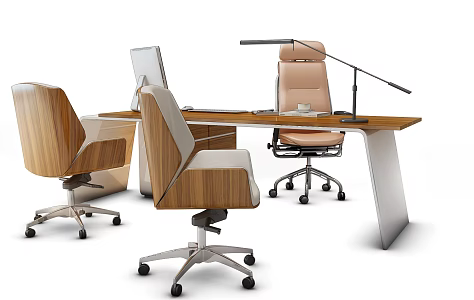 Office Desk and Chair 3d model