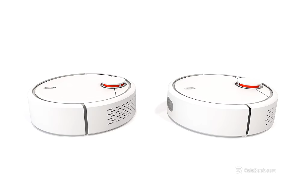 Two White Smart Robotic Vacuum Cleaners For Home Automatic Cleaning Devices 3d model 