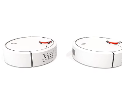 Two White Smart Robotic Vacuum Cleaners For Home Automatic Cleaning Devices 3d model