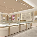 Luxurious Jewelry Store Interior with Elegant Display Counters and Modern Lighting for Exquisite Gemstone Displays