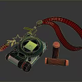 Red GODO Lanyard With Device Screen Star Pendant And Cylindrical Object