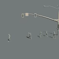 Group of People Walking on Urban Street with Traffic Lights and Street Lamp