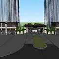 New Chinese-style Gate Community Gate and Commerce 3d model