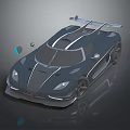 Carbon Fiber Supercar With Sleek Design Rear Spoiler And Aggressive Front Fascia