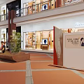 Coastal City Square Characteristic Commercial Street With Modern Architecture Shops And Open Corridors