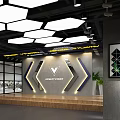Modern Fitness Gym Interior Design With Hexagonal Lights And Branded Wall
