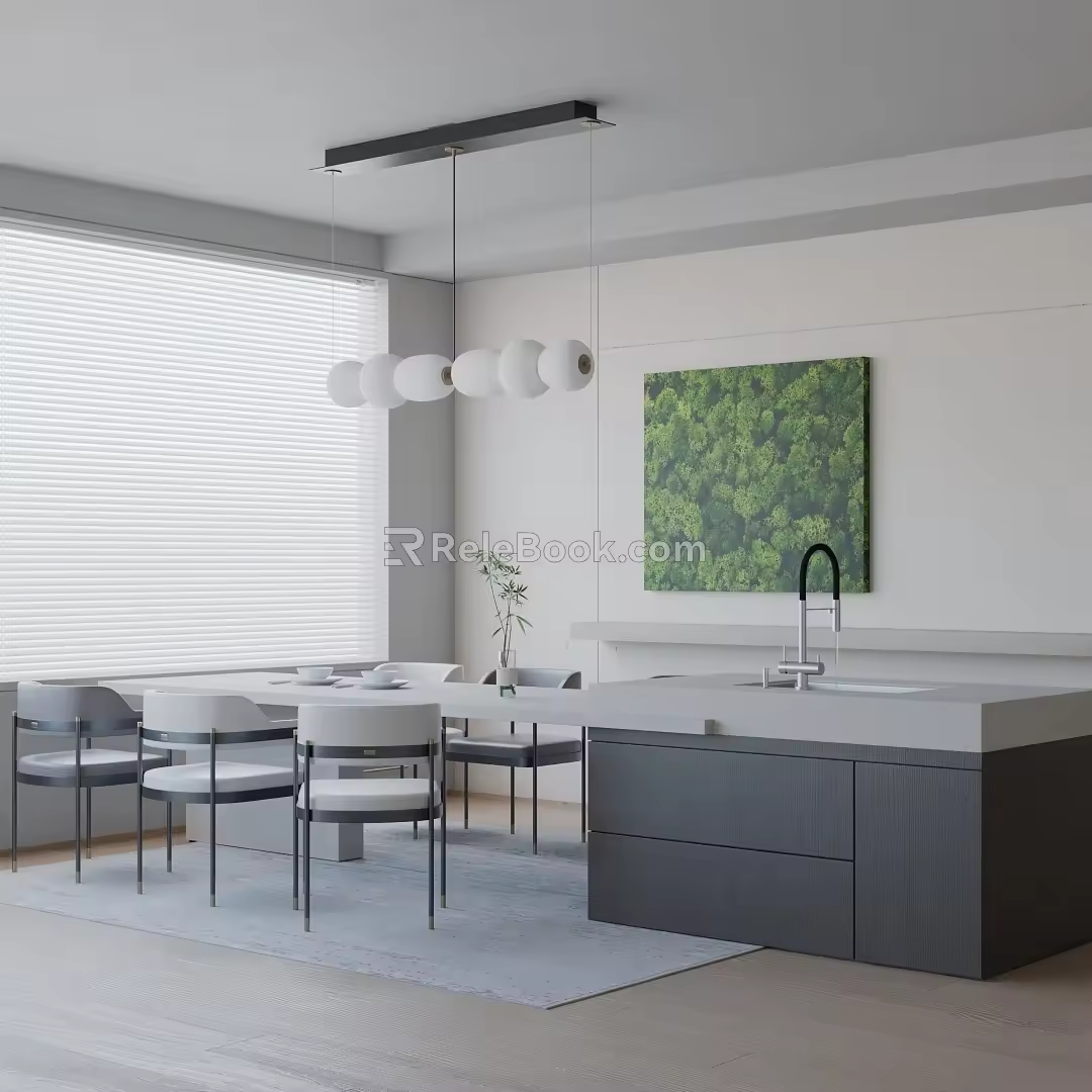 Modern table combination 3d model