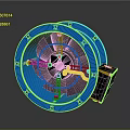 Blue Circular Fan With Black Blades And Blue Housing Motor Design