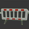 White Plastic Traffic Barrier With Red Stripes And Reflective Surface For Road Safety