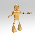 Golden Robot Decorative Ornament Set With Metallic Finish For Modern Home Decor