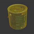 Blue Labeled Drum With Green Substance Inside And Printed Instructions On Surface