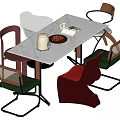 Modern Dining Table and Chair Combination Antique Dining Table and Chair Combination 3d model