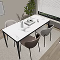Dining table and chair 3d model