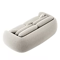 Modern Beige Two Seater Sofa With Comfortable Armrests And Soft Cushions 3d model