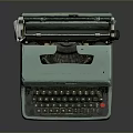 Vintage Olympia Teal Typewriter With Mechanical Keyboard Classic Design And Retro Style