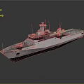 Modern White Naval Patrol Ship With Sleek Exterior And Upper Deck Structure 3d model