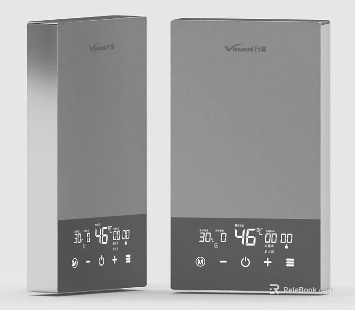 V Guard Modern Household Appliances With Silver Design Digital Display And Control Buttons 3d model 
