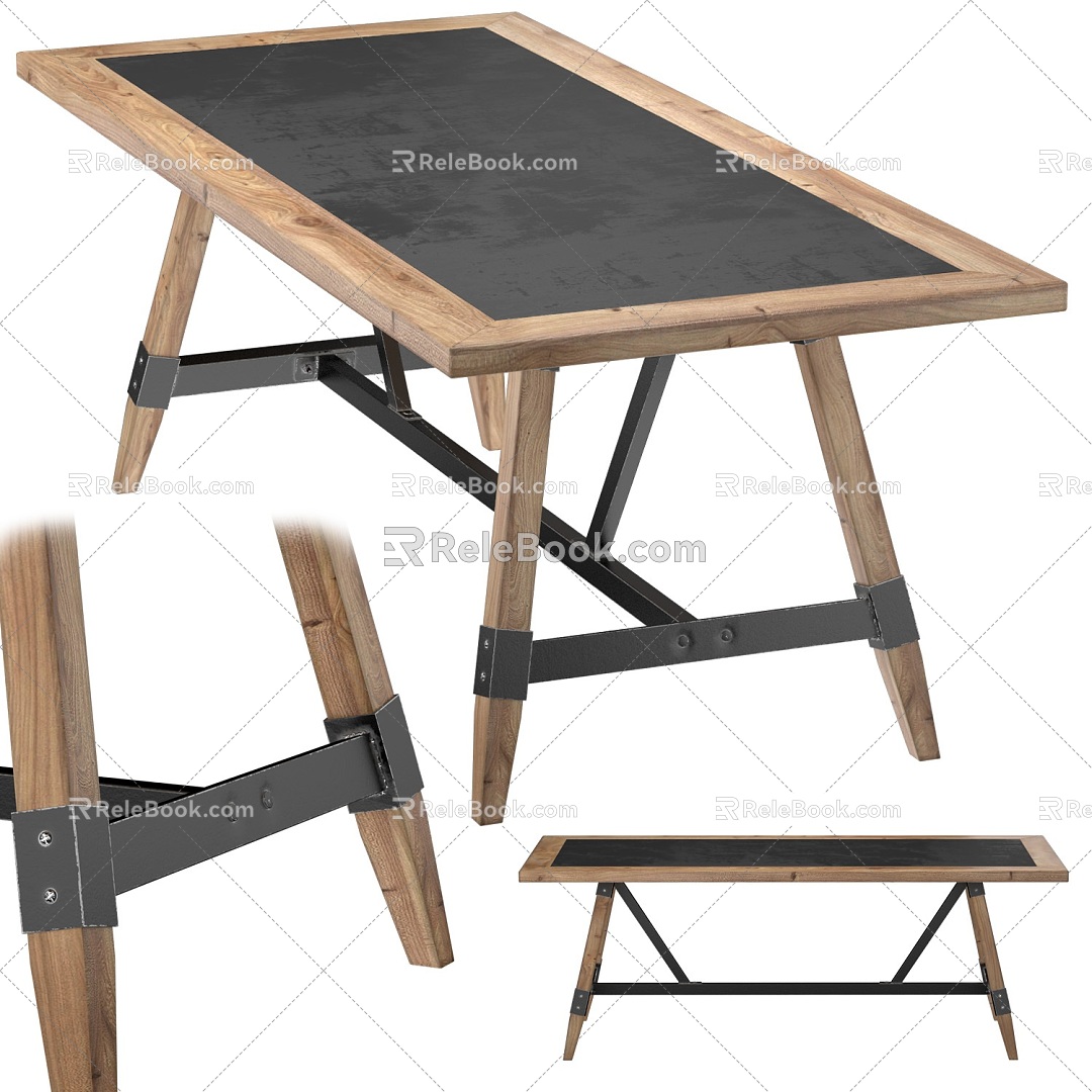 Industrial LOFT Table Tools Too Tool Table Nordic Table Log Industrial Table Industrial LOFT Desk Writing Desk Small Conference Table Office Desk 3d model