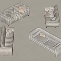 Modern sofa combination 3d model