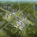 Aerial View Urban Planning With Green Spaces Waterfront And Residential Buildings