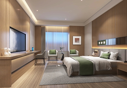 Hotel Room Express Hotel Room Double Room Double Bed 3d model