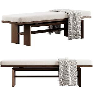 Baker Modern Stool Bench Solid Wood Stool Bed End Stool Blanket Shoe Changing Stool Sofa Stool 3d model