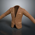 Brown Tailored Coat With Multiple Pockets And Classic Formal Front View Design 3d model