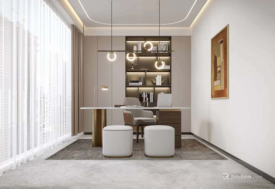 Modern Hospital Outpatient Clinic With Waiting Area Reception Desk And Medical Consultation Rooms 3d model 