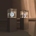 Museum Glass Display Cabinets Showcasing Blue And White Porcelain Plates
