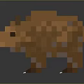 Pixelated Brown Bear 3D Rendering In Pixel Art Style With Blocky Design And White Claws