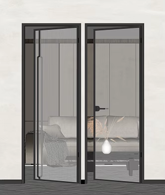 Modern Door Glass Door Combination Glass Door 3d model