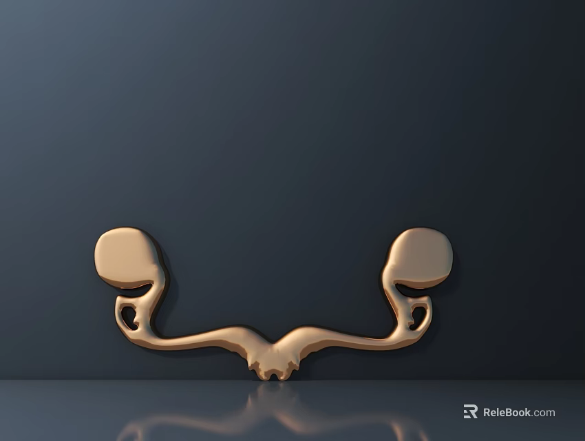 Elegant Modern Golden Door Handle Design For Contemporary Home Interiors 3d model 
