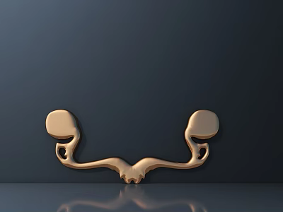 Elegant Modern Golden Door Handle Design For Contemporary Home Interiors 3d model