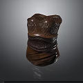 Medieval Weapon Handguard With Intricate Carved Patterns And Brown Finish