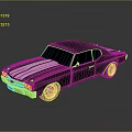 Classic Black Two Door Car With White Stripes And Shiny Vintage Design On Reflective Surface