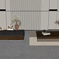 Modern coffee table coffee table combination 3d model