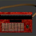 Red Accordion Musical Instrument With Black White Keys And Shoulder Strap