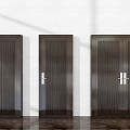 Modern double door wooden door 3d model